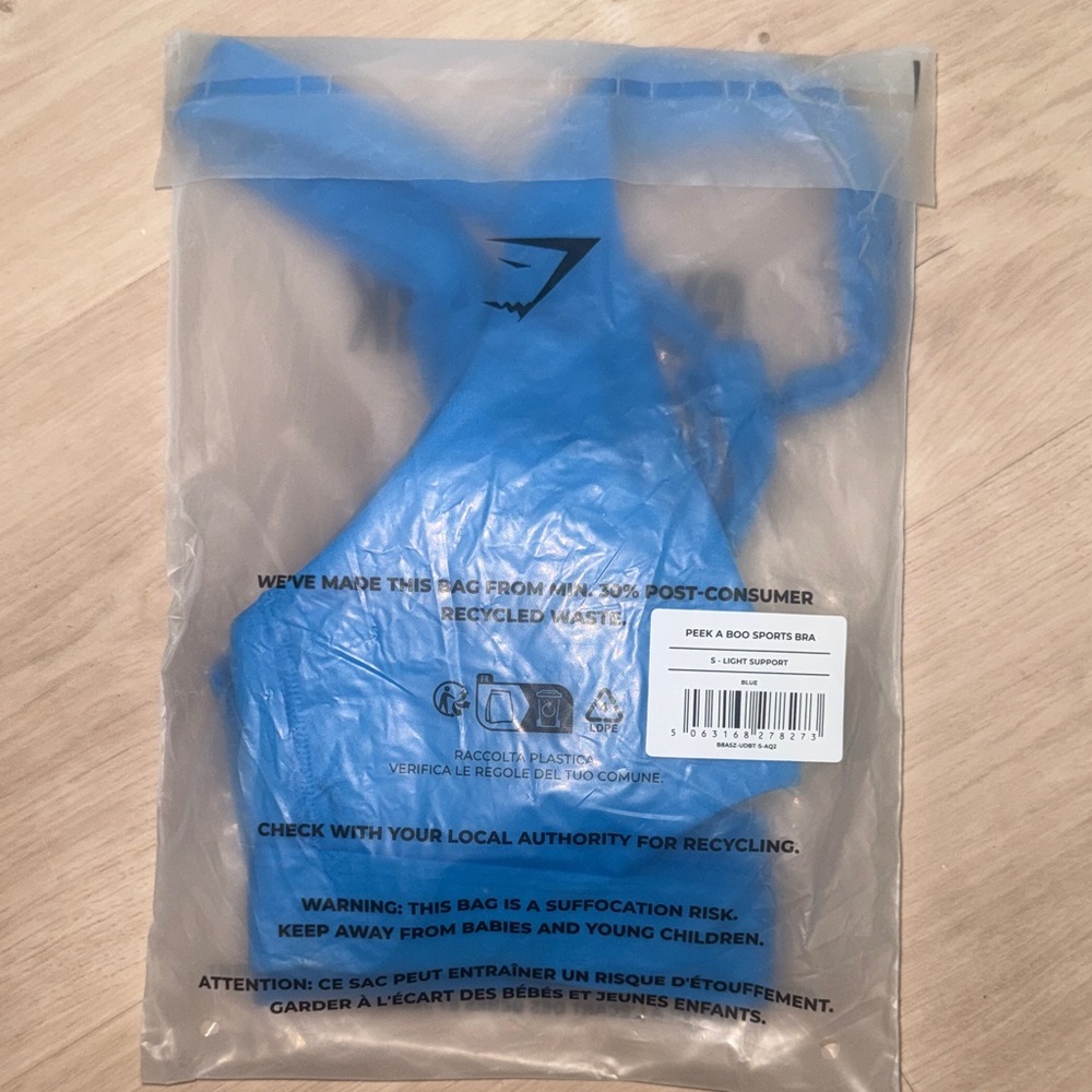 GymShark Peek A Boo Sports Bra - Barbell Blue - Picture 3 of 3
